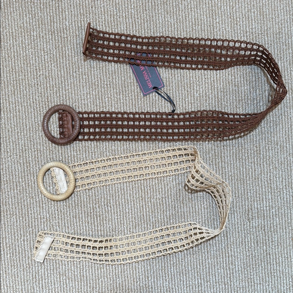 Brown and Cream Woven Belts